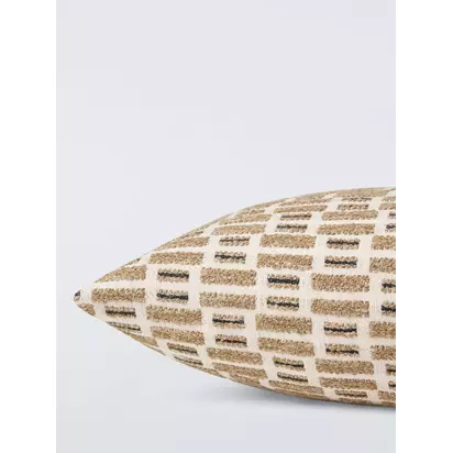 John Lewis Rustic Blocks Cushion, Brown Multi Brown Multi | 35x55