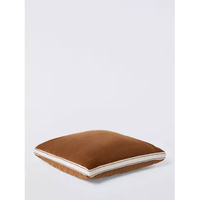 John Lewis Boxed Velvet Cushion Ginger | 45 x 45cm