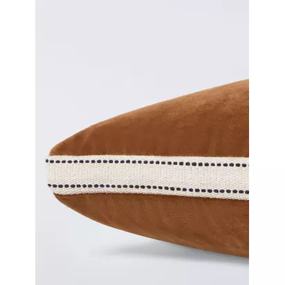 John Lewis Boxed Velvet Cushion Ginger | 45 x 45cm