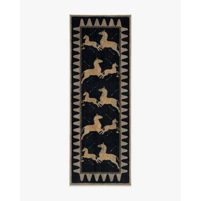 Zebras Black & Natural Rug by Scalamandré - 75 x 215 cm - All-In-One Rug