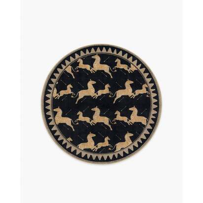 Zebras Black & Natural Rug by Scalamandré - 185 Round cm - All-In-One Rug
