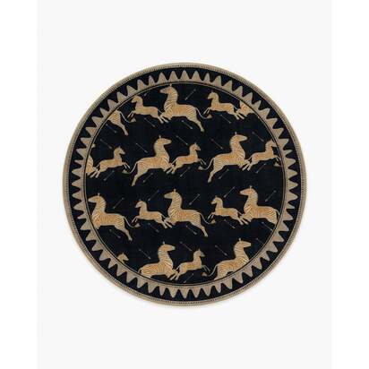 Zebras Black & Natural Rug by Scalamandré - 245 Round cm - All-In-One Rug