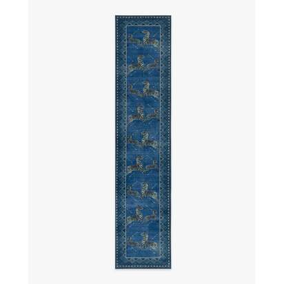 Zebras Blue Rug by Scalamandré - 75 x 365 cm - All-In-One Rug