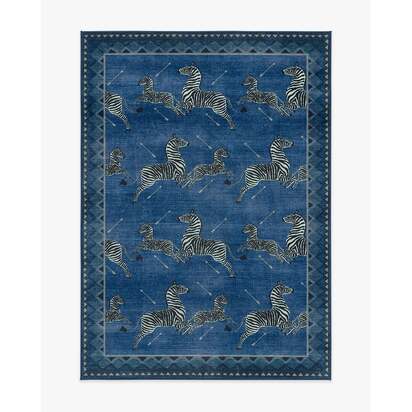 Zebras Blue Rug by Scalamandré - 150 x 215 cm - All-In-One Rug