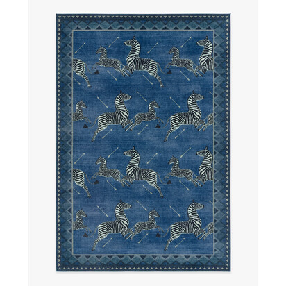 Zebras Blue Rug by Scalamandré - 200 x 290 cm - All-In-One Rug