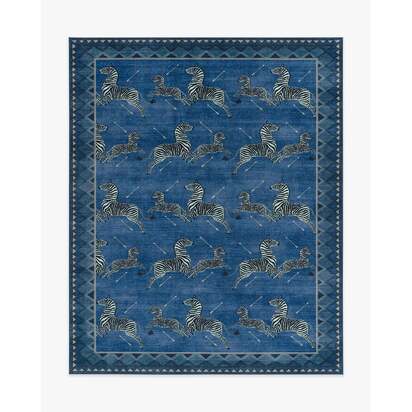 Zebras Blue Rug by Scalamandré - 245 x 305 cm - All-In-One Rug