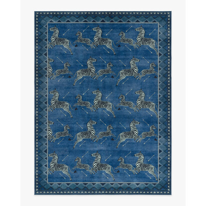 Zebras Blue Rug by Scalamandré - 275 x 365 cm - All-In-One Rug