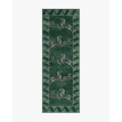 Zebras Green Rug by Scalamandré - 75 x 215 cm - All-In-One Rug