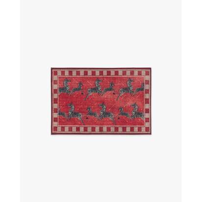 Zebras Red Rug by Scalamandré - 60 x 90 cm - All-In-One Rug