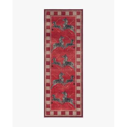 Zebras Red Rug by Scalamandré - 75 x 215 cm - All-In-One Rug