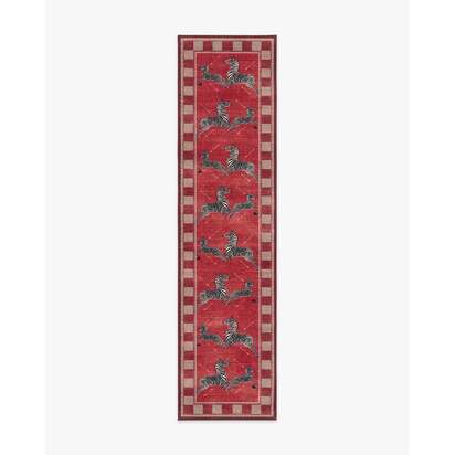 Zebras Red Rug by Scalamandré - 75 x 305 cm - All-In-One Rug