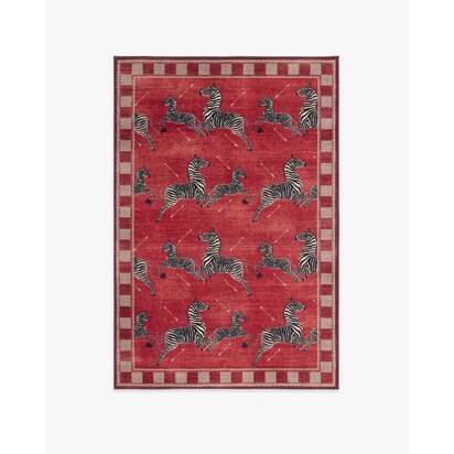 Zebras Red Rug by Scalamandré - 120 x 185 cm - All-In-One Rug