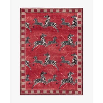 Zebras Red Rug by Scalamandré - 150 x 215 cm - All-In-One Rug