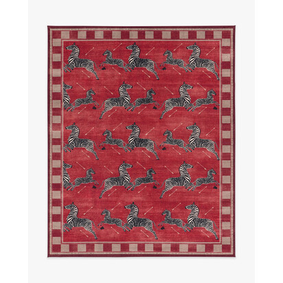Zebras Red Rug by Scalamandré - 245 x 305 cm - All-In-One Rug