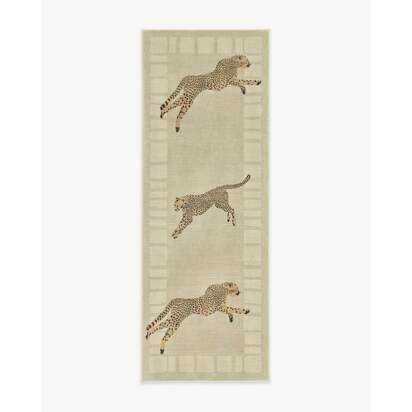 Leaping Cheetah Sand Rug by Scalamandré - 75 x 215 cm - All-In-One Rug