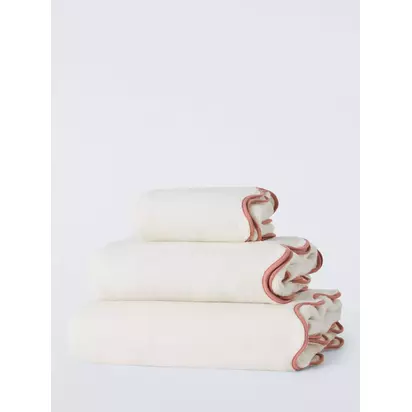 John Lewis Scallop Edge Towels Deep Plaster | H160 x W86cm