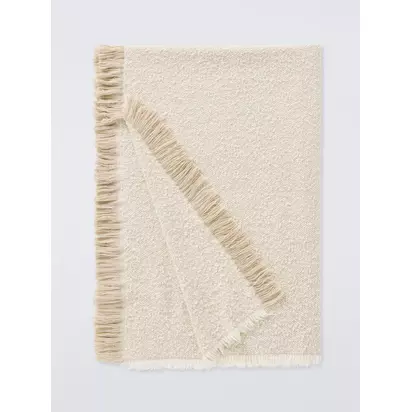 John Lewis Boucle Throw Natural Cream | W140 x D180cm