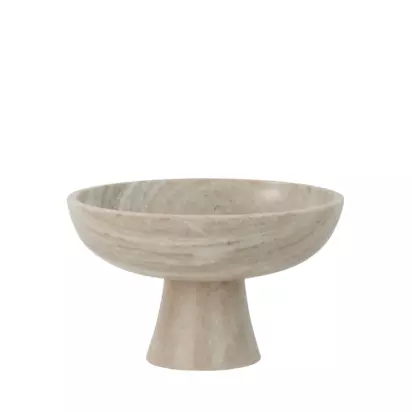 Neptune Malborough Footed Marble Bowl, 28cm, Natural Natural | H16.50 x W28 x D28cm