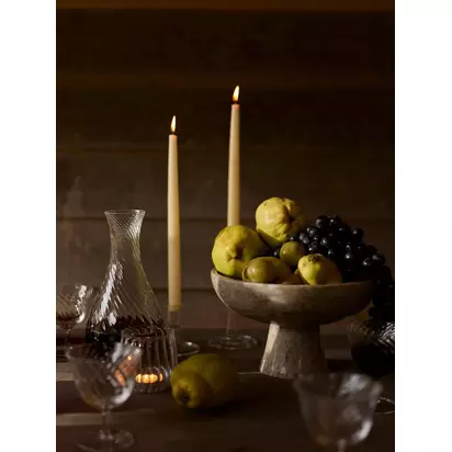 Neptune Malborough Footed Marble Bowl, 28cm, Natural Natural | H16.50 x W28 x D28cm