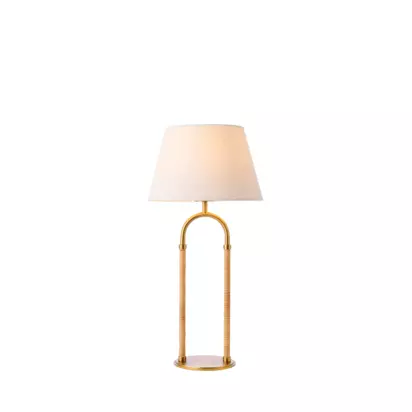 John Lewis Archibald Cane Table Lamp, Brass Brass | H52.2 x W26 x D26cm