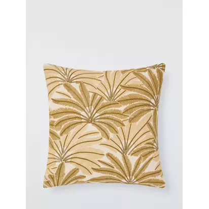 John Lewis Summer Palm Cushion, Ochre Ochre | 45 x 45cm