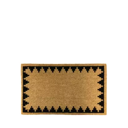 John Lewis Chevron Border Door Mat, Black Black | 45 x 75cm