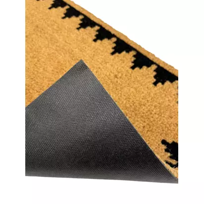John Lewis Chevron Border Door Mat, Black Black | 45 x 75cm