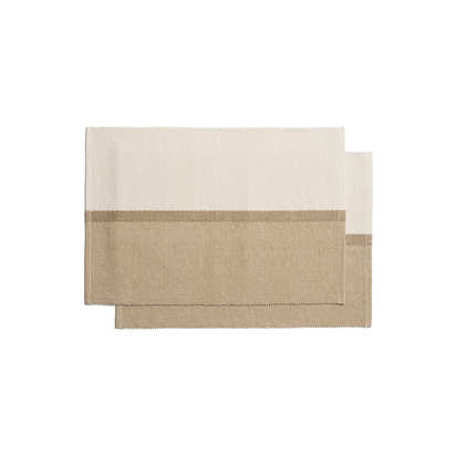 Tari set of 2 beige 100% cotton placemats 35 x 50 cm