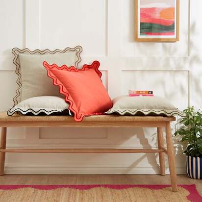 Scalloped Edge Square Cushion