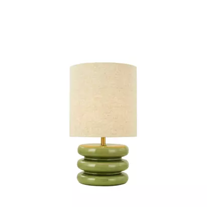 John Lewis Terra Ceramic Base Table Lamp, Green Green | H42 x Dia.23.5cm