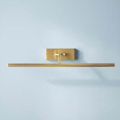 Dimmable Medium Blake picture light in antique brass finish