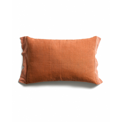 Disea linen cushion cover with orange striped detail 40 x 60 cm