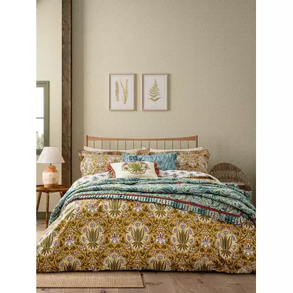 Morris & Co. Iris & Rose Duvet Cover Set, Multi Multi | H200 x W140 x D1cm