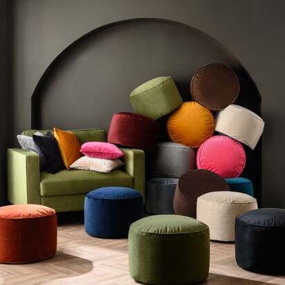 Eliza Velvet Pouffe
