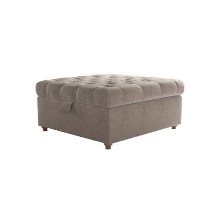 Valentin Medium Square Storage Footstool in Doe House Soft Touch
