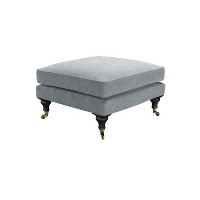 Bluebell Medium Square Footstool in Narwhal House Soft Touch