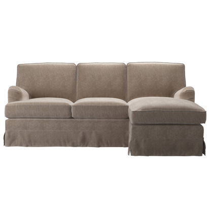 Bluebell Skirted Cover RHF Chaise Sofa in Doe House Soft Touch
