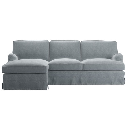 Bluebell Skirted Cover Large LHF Chaise Sofa in Narwhal House Soft Touch