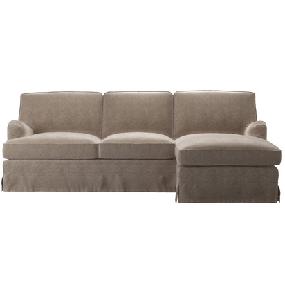 Bluebell Skirted Cover Large RHF Chaise Sofa in Doe House Soft Touch