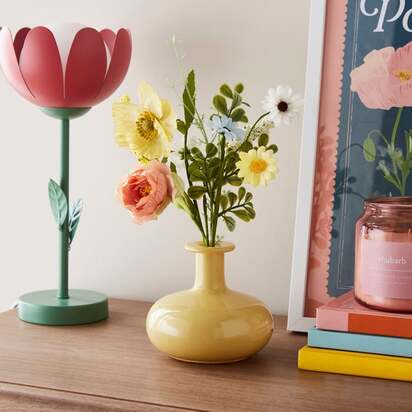 Artificial Florals in Yellow Vase
