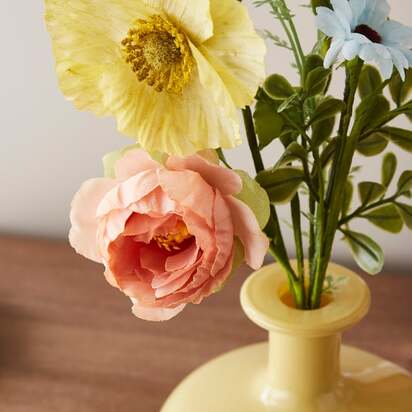 Artificial Florals in Yellow Vase