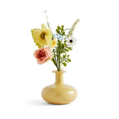 Artificial Florals in Yellow Vase