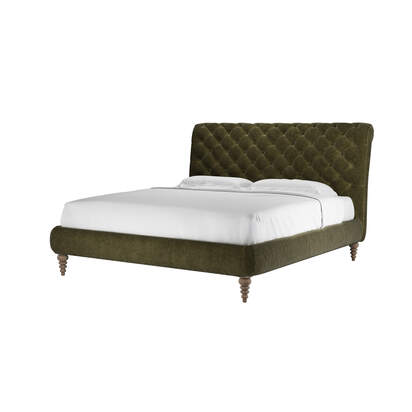 Knightsbridge without Footboard Super King Bed in Juniper Aquaclean Clever Chenille