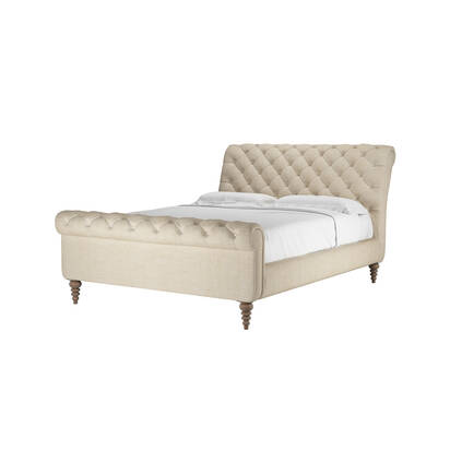 Knightsbridge King Bed in Chantilly Aquaclean Clever Chenille