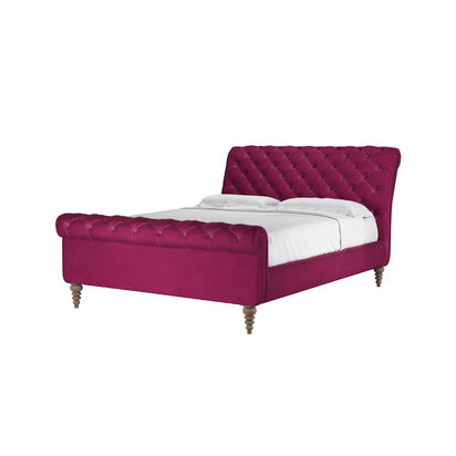Knightsbridge King Bed in Persian Rose Smart Velvet