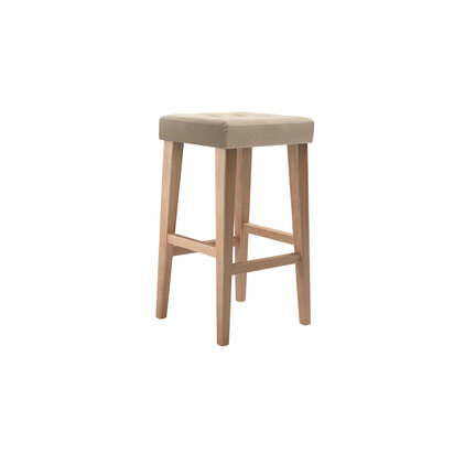 Buttons Bar Stool in Fawn Aquaclean Clever Velvet