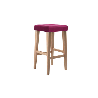 Buttons Bar Stool in Persian Rose Smart Velvet
