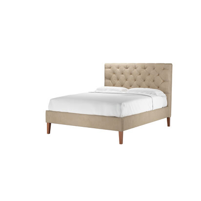 Rosalie 130cm King Bed in Fawn Aquaclean Clever Velvet