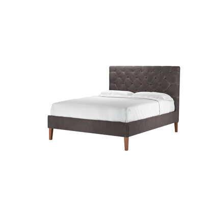 Rosalie 130cm King Bed in Shale Aquaclean Clever Velvet