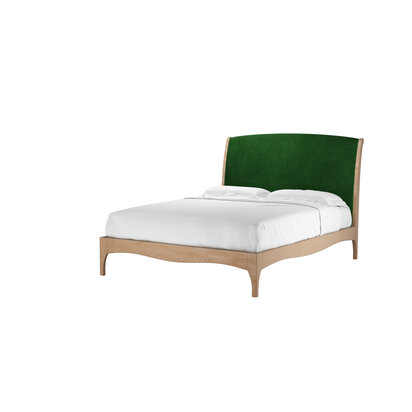 Emilia King Bed in Putting Green Aquaclean Clever Velvet